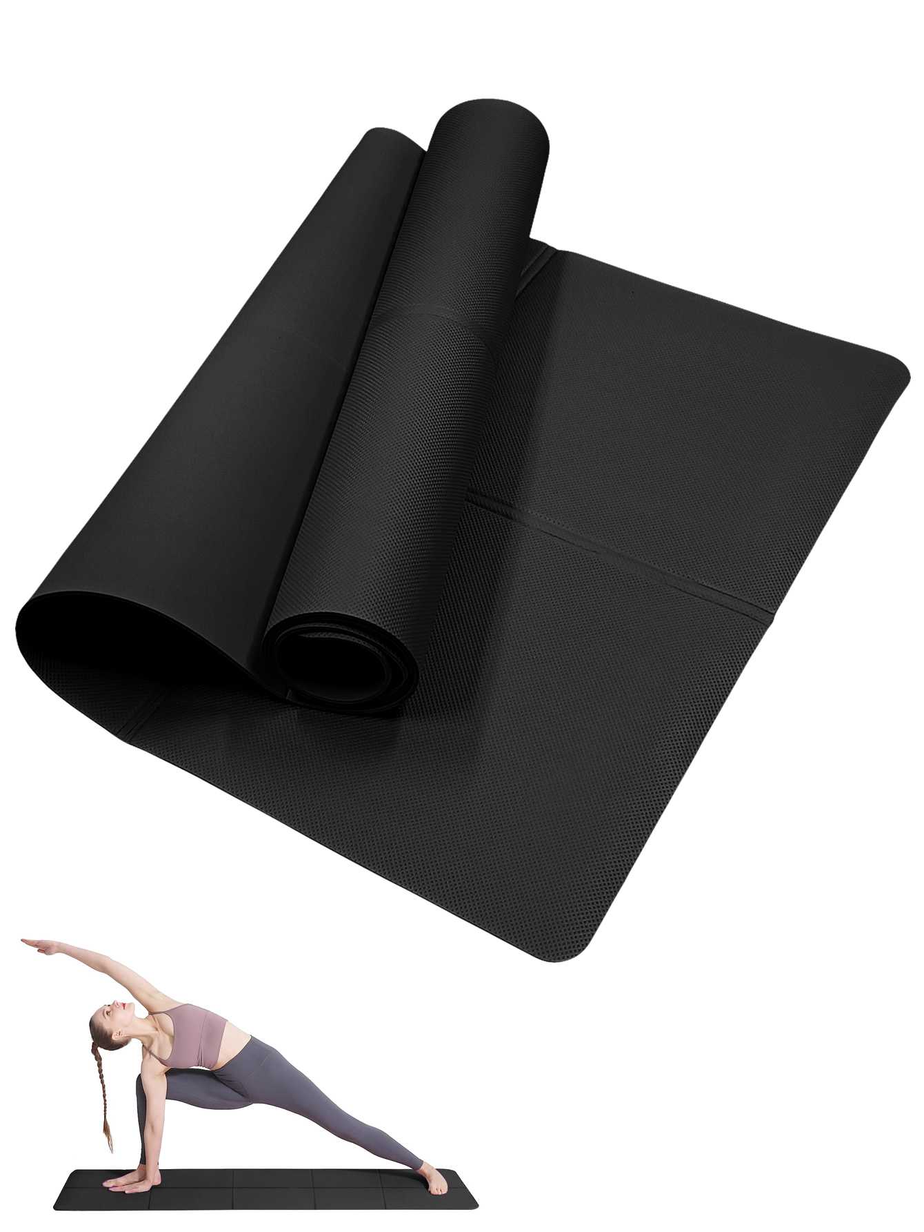 Home Gym Yoga Mat - طوي اليوغا حصيرة سوداء صديقة للبيئة