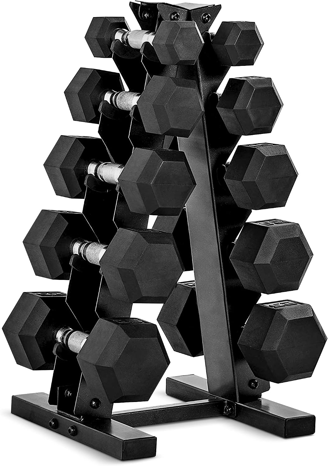 Hex Dumbbell Set - مجموعة دمبلز سداسية الشكل مغطاة بالمطاط
