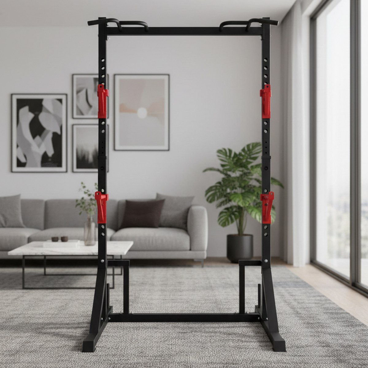 رف قوة قابل للتعديل مع قضيب سح - مراجعة Fitness Home Gym Equipment وسعره