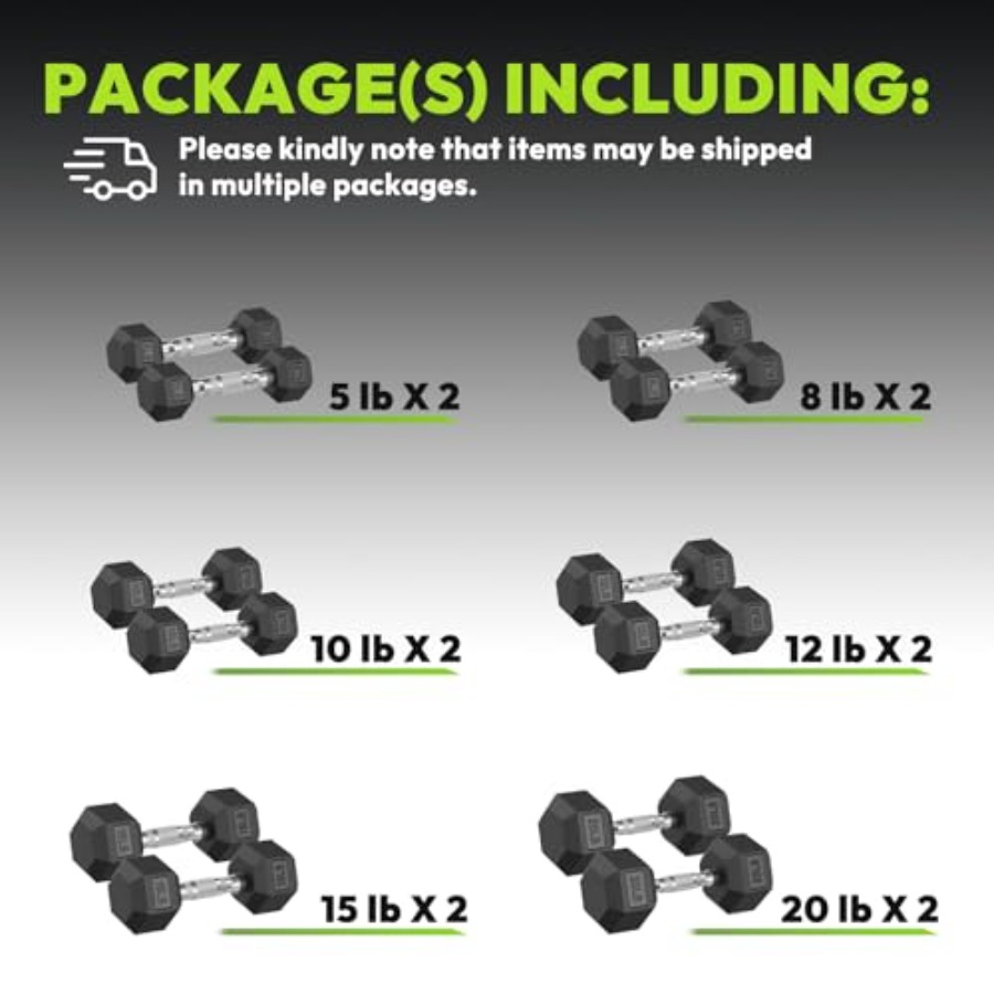 مجموعة دمبلز سداسية الشكل من 4 - مراجعة Hex Dumbbell Set وسعره
