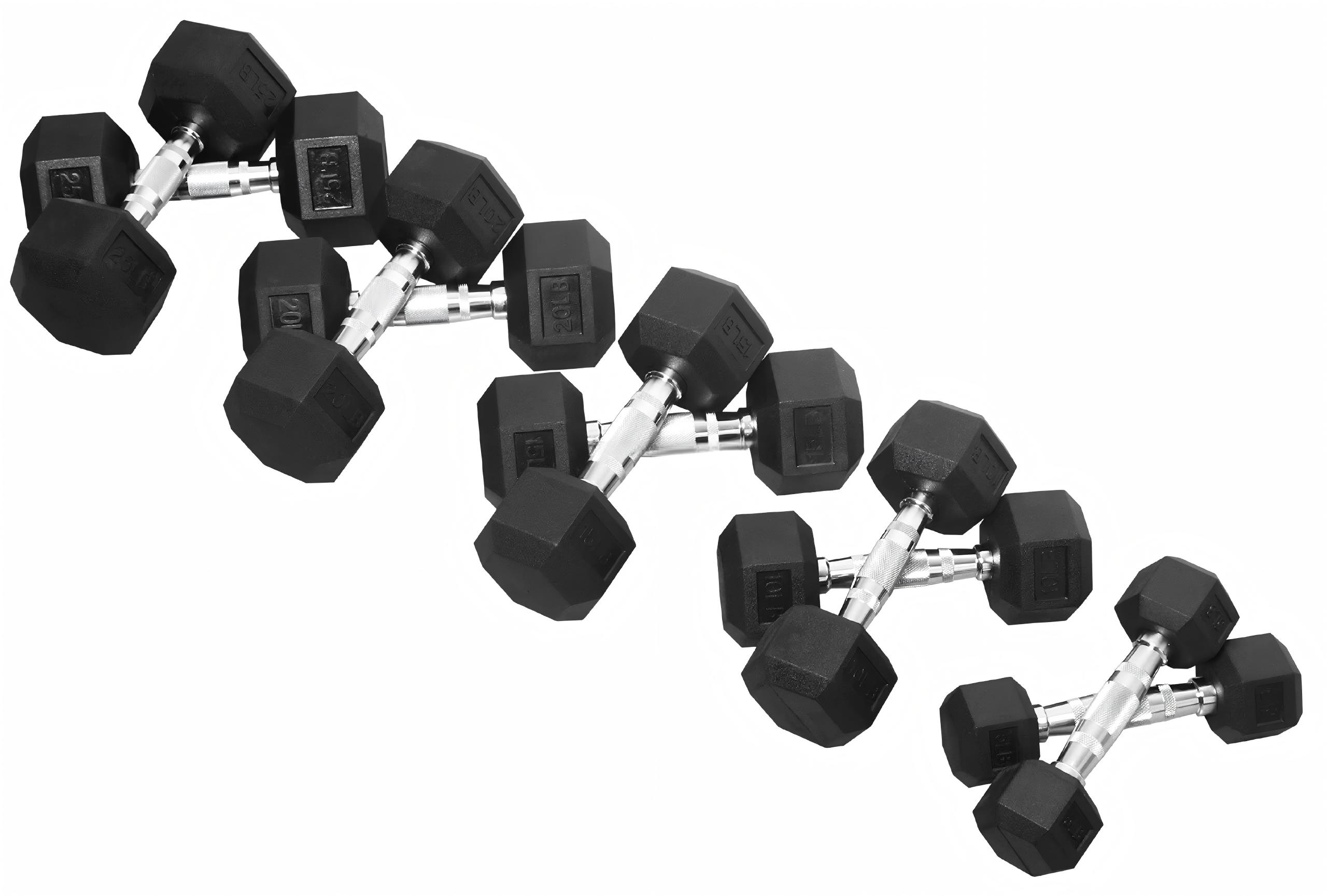 أثقال سداسية الشكل مغطاة بالمط - مراجعة Hex Dumbbell Set وسعره