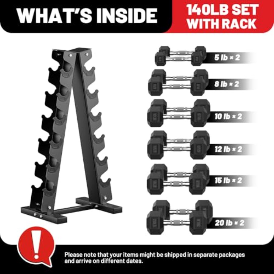 مجموعة دمبل سداسية الشكل مغلفة - مراجعة Hex Dumbbell Set وسعره