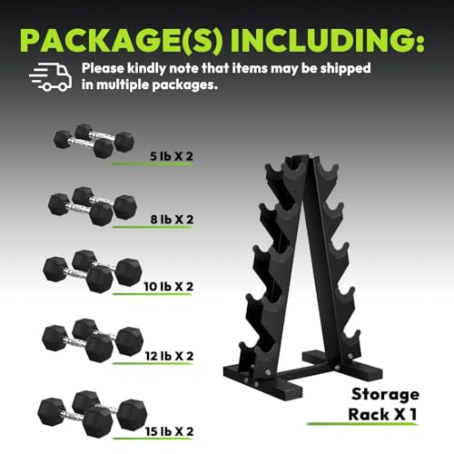 مجموعة دمبل سداسية الشكل مغطاة - مراجعة Hex Dumbbell Set وسعره