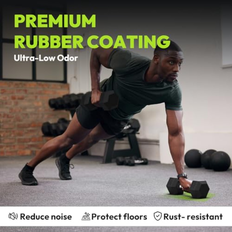 مجموعة دمبل سداسية الشكل مغطاة - مراجعة Hex Dumbbell Set وسعره