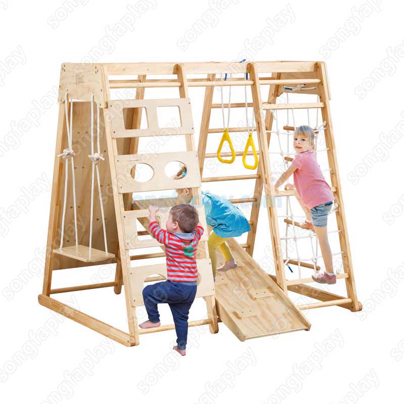 هيكل تسلق خشبي للأطفال، مجموعة - مراجعة Home Gym For Toddlers وسعره