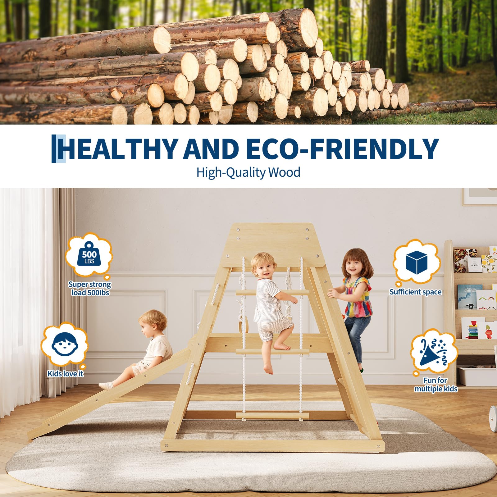 مجموعة ألعاب خشبية داخلية 6 في - مراجعة Home Gym For Toddlers وسعره