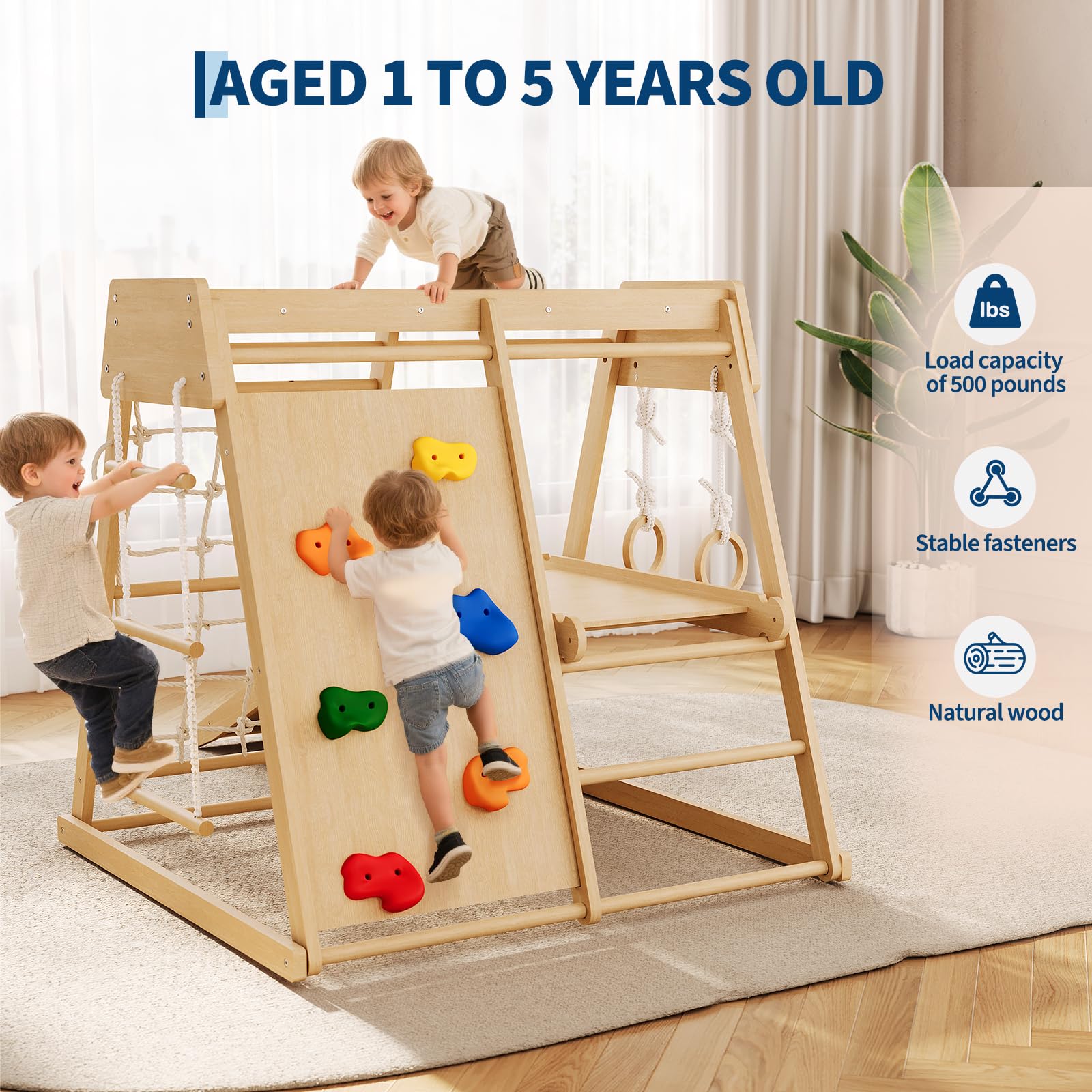 مجموعة ألعاب خشبية داخلية 6 في - مراجعة Home Gym For Toddlers وسعره