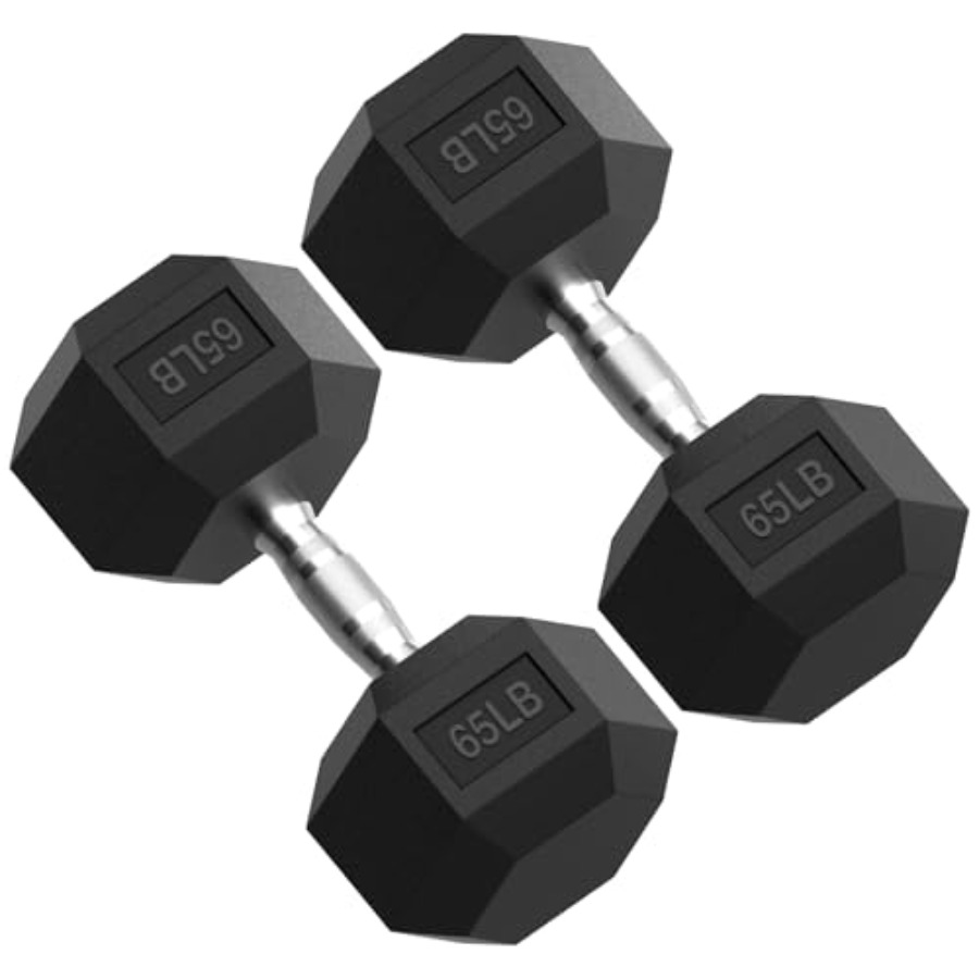 مجموعة دمبلز HEX مغطاة بالمطاط - مراجعة Hex Dumbbell Set وسعره