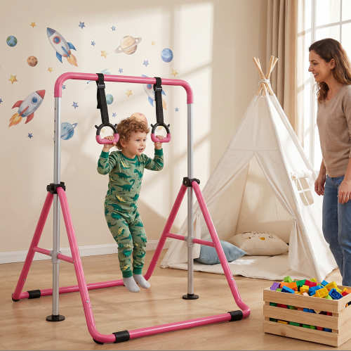 عارضة جمباز للأطفال مع حلقات ا - مراجعة Home Gym For Toddlers وسعره