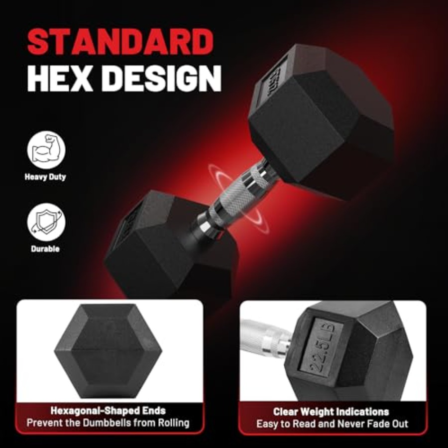 مجموعة أثقال يدوية سداسية الشك - مراجعة Hex Dumbbell Set وسعره